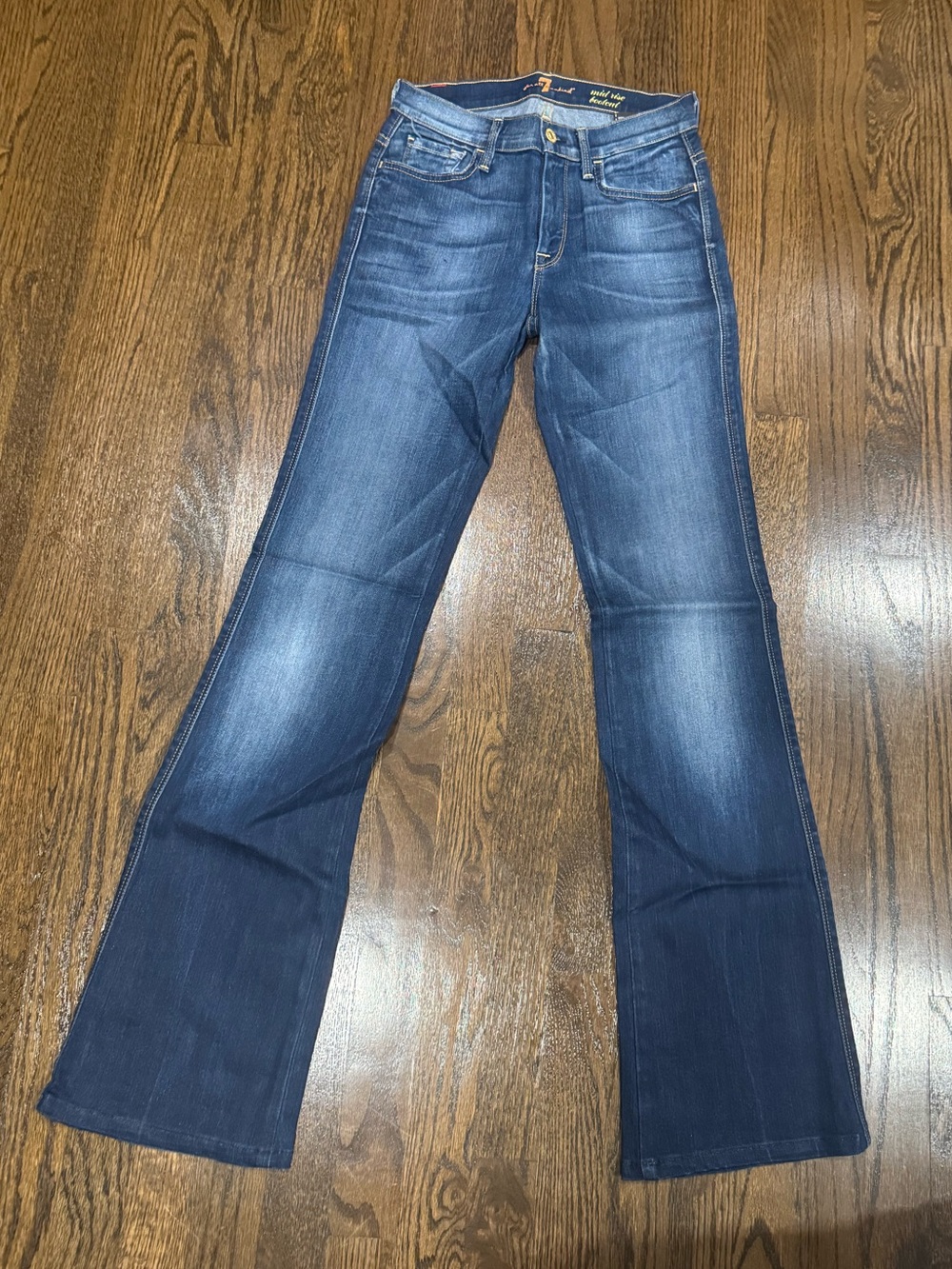 Women’s Seven 7 For All Mankind Mid Rise Bootcut Jeans 26 Denim Dark Wash Blue - Picture 2 of 5